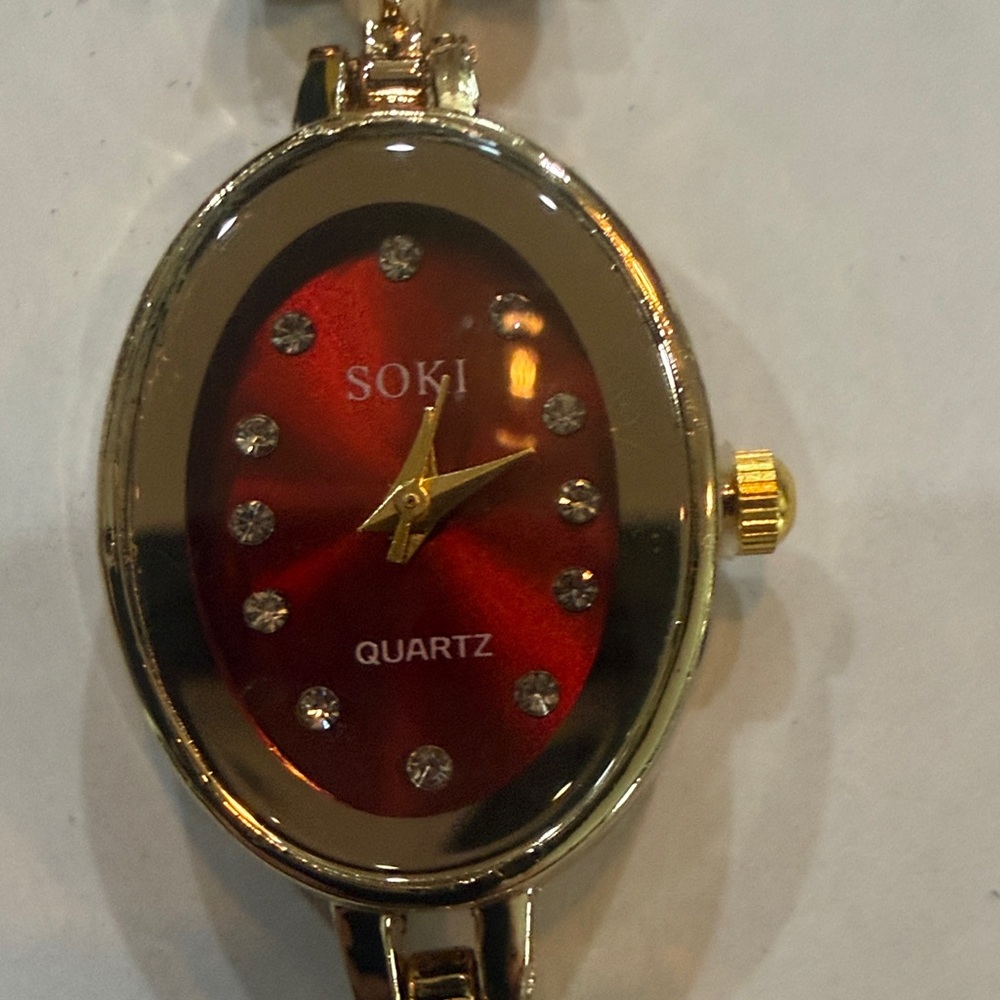 #48 Soki Women's Gold and Red Quartz Watch